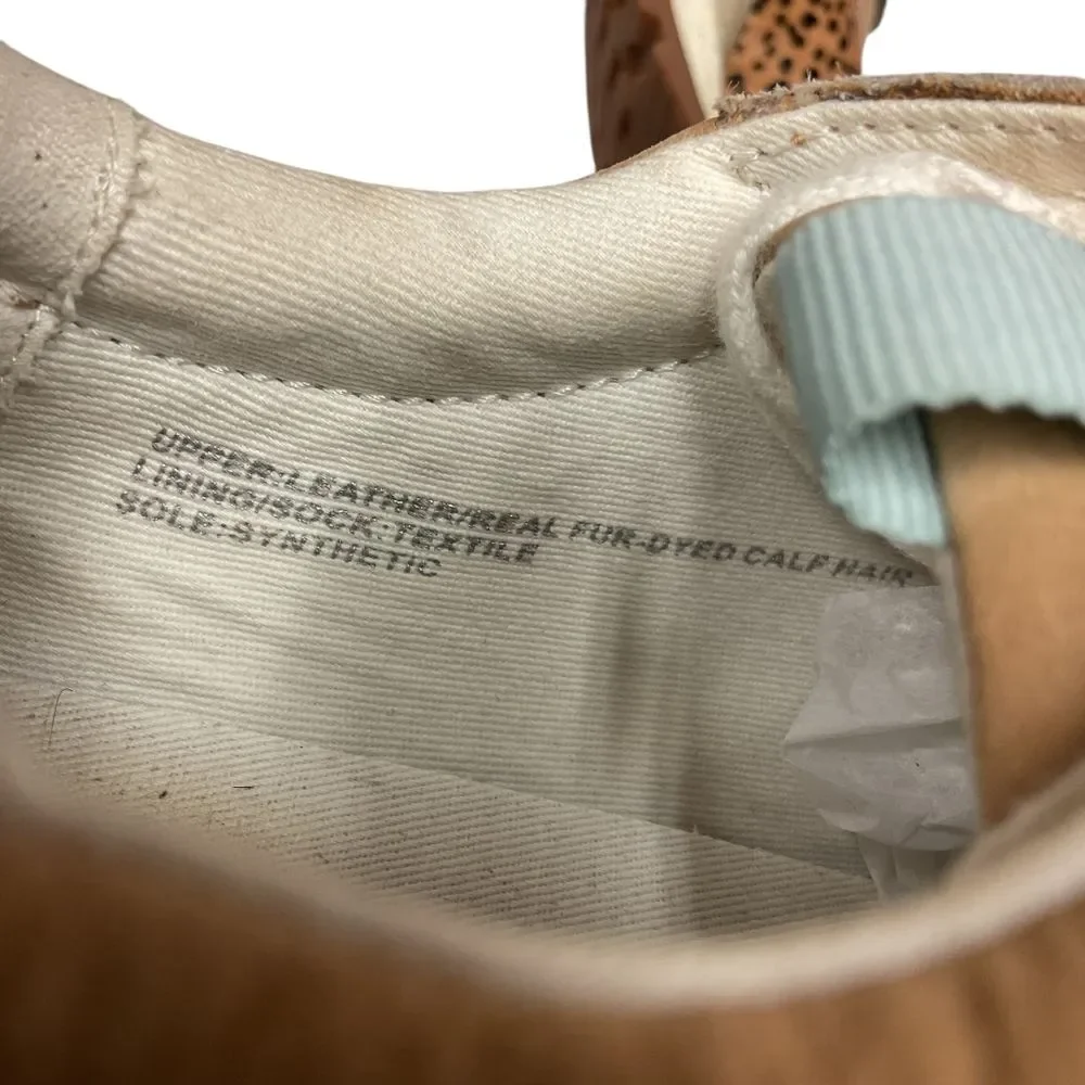 Madewell‎ Kickoff Trainer Sneakers Leopard Calf Hair Nubuck Faraway Sky Size 8.5